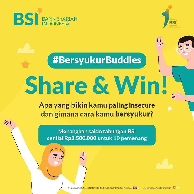 Kuis Bersyukur Buddies Berhadiah Saldo Tabungan BSI Total 2.5 Juta