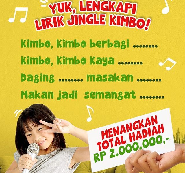 Kuis Lengkapi Lirik Jingle Kimbo Berhadiah Total 2 Juta Rupiah