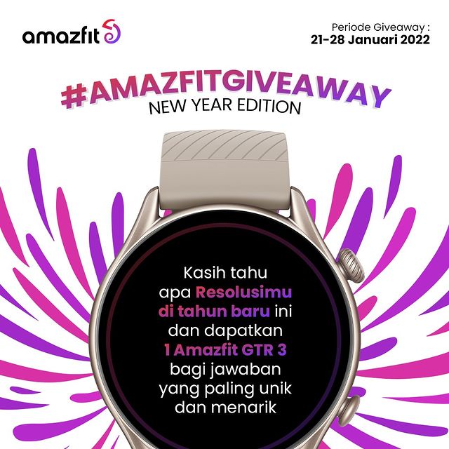 Kuis Resolusi New Year Edition Berhadiah Smartwatch Amazfit GTR 3