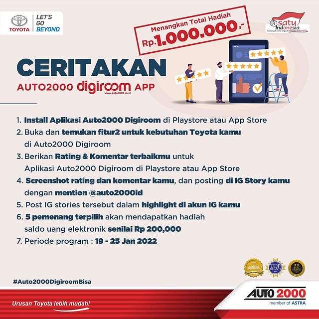 Kuis Review Aplikasi Auto2000 digiroom Berhadiah Saldo Total 1 Juta