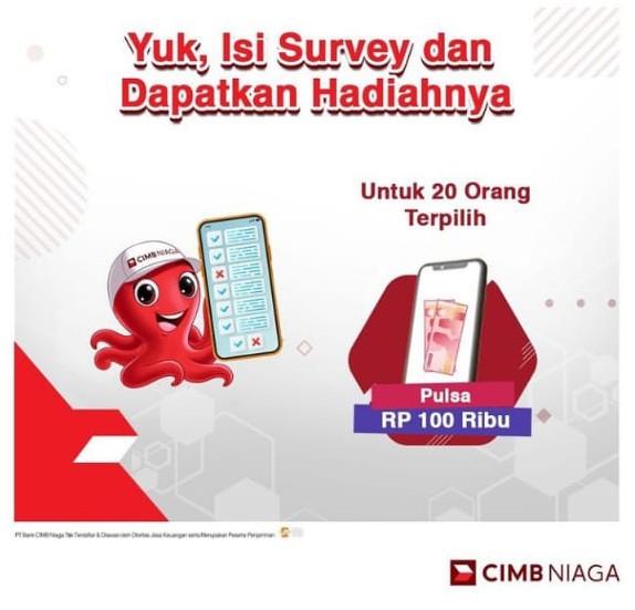 Kuis Survey Mobile Banking Berhadiah Pulsa 100K Untuk 20 Pemenang