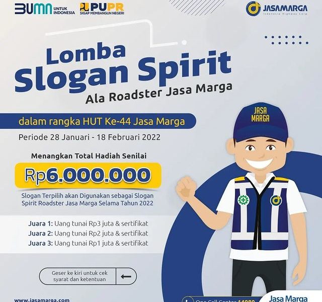 Lomba Slogan Spirit Roadster Jasa Marga Berhadiah Total 6 Juta