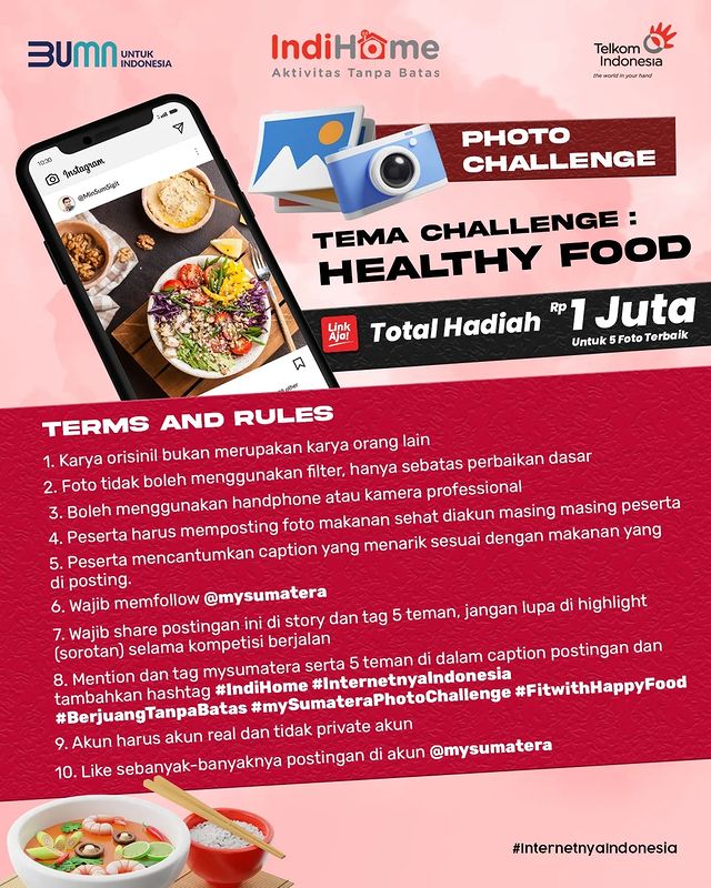 Mekanisme Lomba Foto Healthy Food Berhadiah Total Jutaan Rupiah