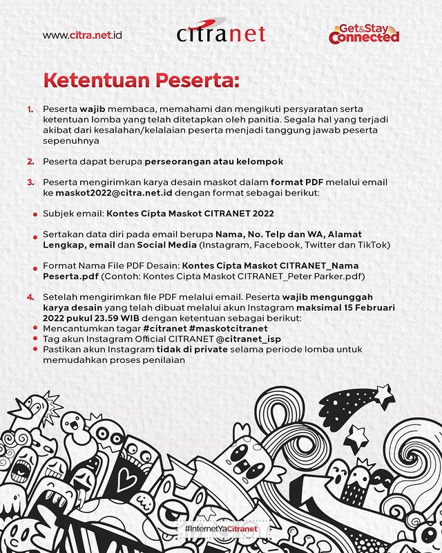 Syarat ketentuan Lomba Desain Maskot Citranet 2022 Total Hadiah 12 Juta Rupiah (2)