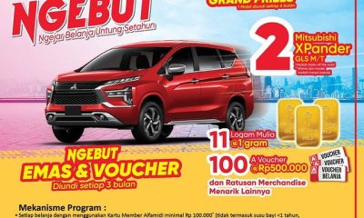 Undian Alfamidi NGEBUT Berhadiah 2 Mitsubishi Xpander, 11 Emas, dll
