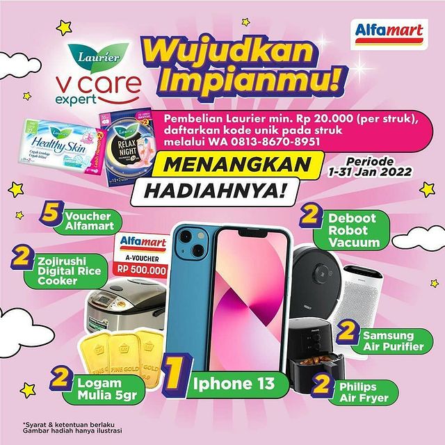 Undian Laurier Alfamart Wujudkan Impianmu Berhadiah iPhone 13