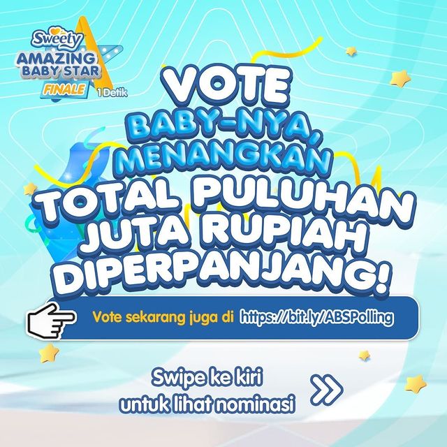 Vote Sweety Amazing Baby Star Berhadiah E-Voucher Total 30 Juta