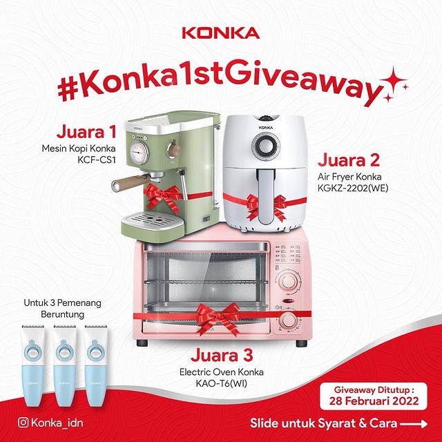 Kuis Konka 1st Berhadiah Mesin Kopi, Air Fryer & Oven Gratis