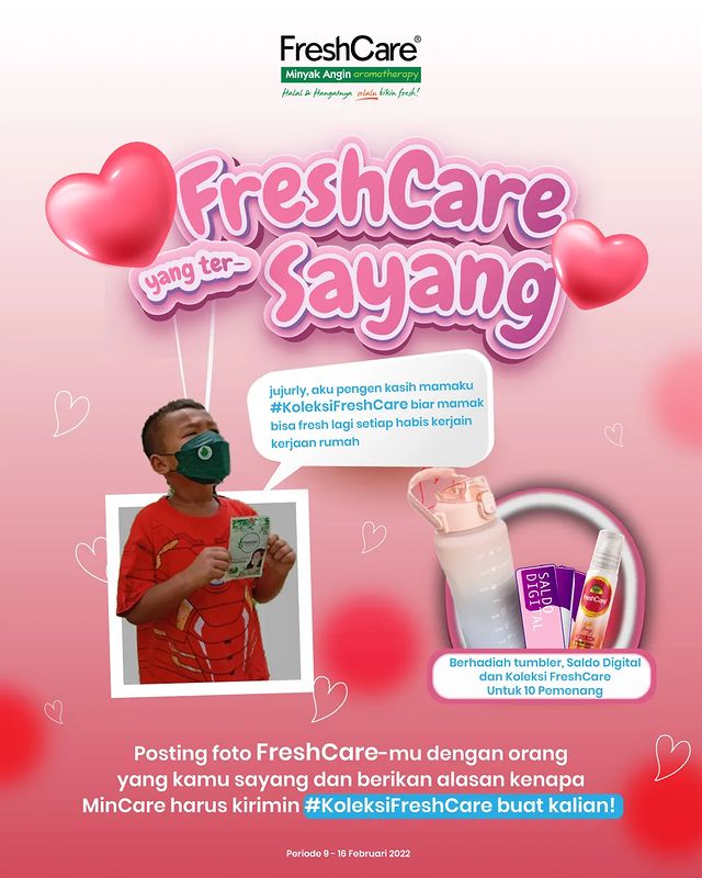 Lomba Foto Valentine FreshCare Berhadiah 10 Tumbler, Saldo & Produk