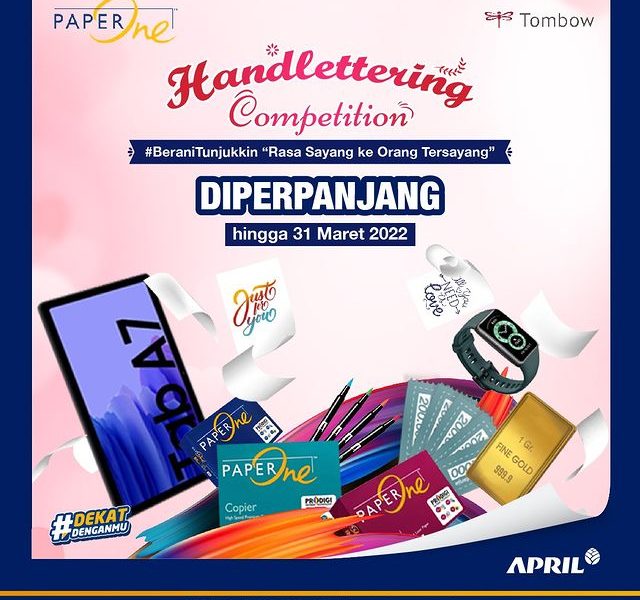 Lomba Handlettering PaperOne Berhadiah Tablet Samsung, Emas, dll DIPERPANJANG