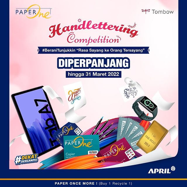 Lomba Handlettering PaperOne Berhadiah Tablet Samsung, Emas, dll DIPERPANJANG