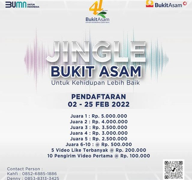 Lomba Jingle Bukit Asam Untuk Kehidupan Lebih Baik Hadiah 22.5 Juta