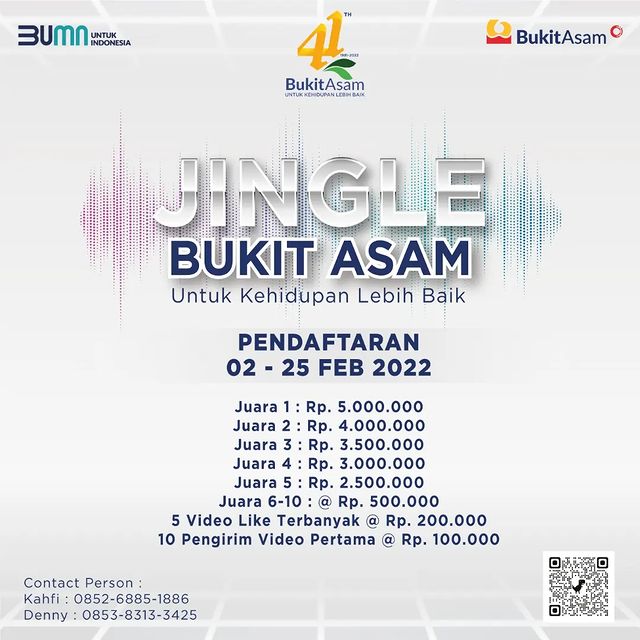 Lomba Jingle Bukit Asam Untuk Kehidupan Lebih Baik Hadiah 22.5 Juta