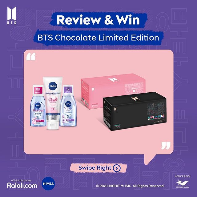 Review Nivea Face & Win Total 700 BOX BTS Chocolate Limited Edition