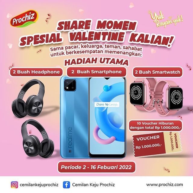 Share Momen Valentine Berhadiah 2 Smartphone, 2 Smartwatch, dll