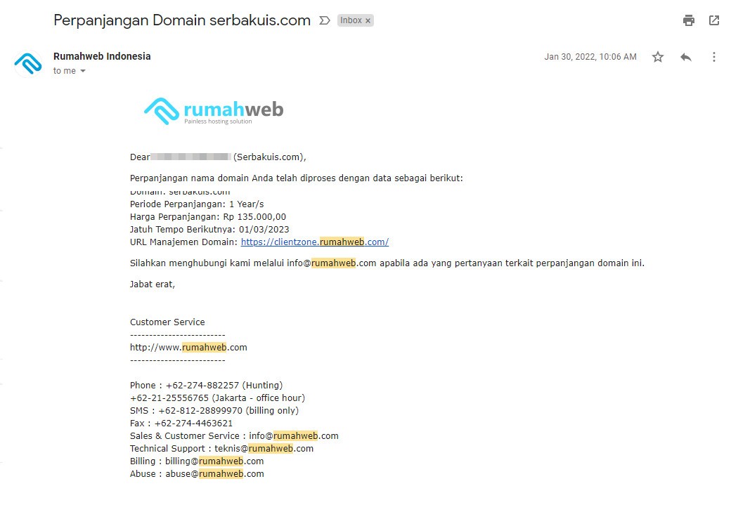 bukti perpanjangan domain serbakuis