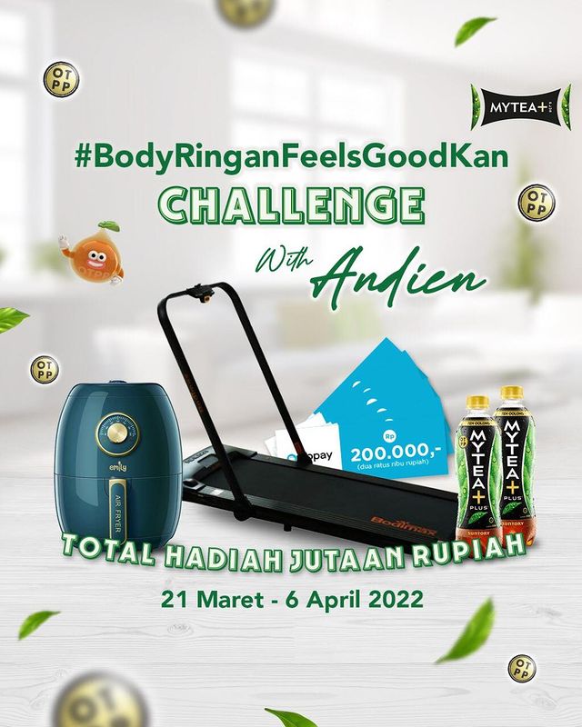 Challenge MyTea+ With Andien Berhadiah Air Fryer, Treadmill & Gopay