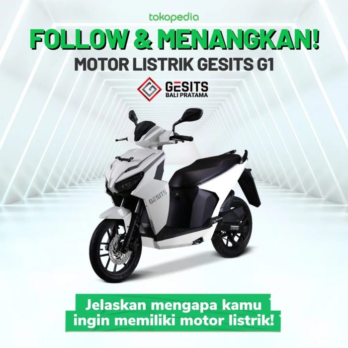 Kuis Instagram Tokopedia Berhadiah Motor Listrik GESITS G1