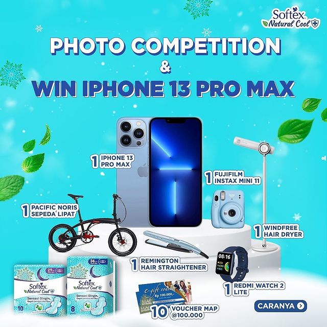 Lomba Foto Produk Softex Natural Cool Berhadiah iPhone 13 PRO MAX