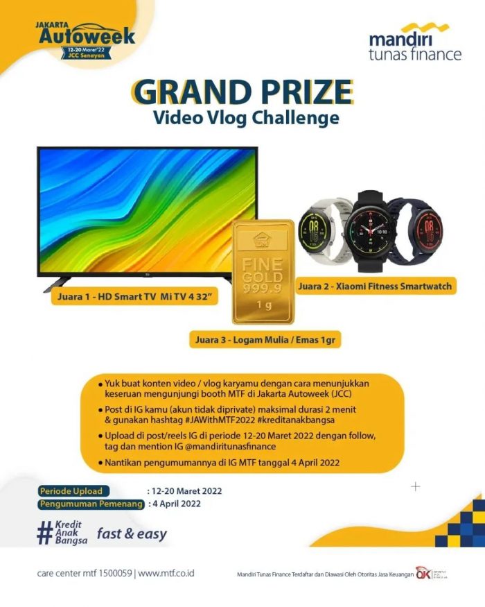 Lomba Video Jakarta Autoweek Berhadiah Smart TV, Smartwatch & Emas