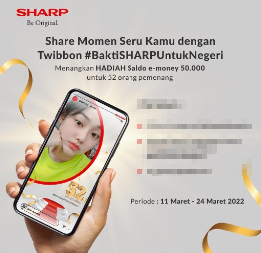 Pakai Twibbon Bakti SHARP Untuk Negeri Berhadiah E-Money 2,6 Juta