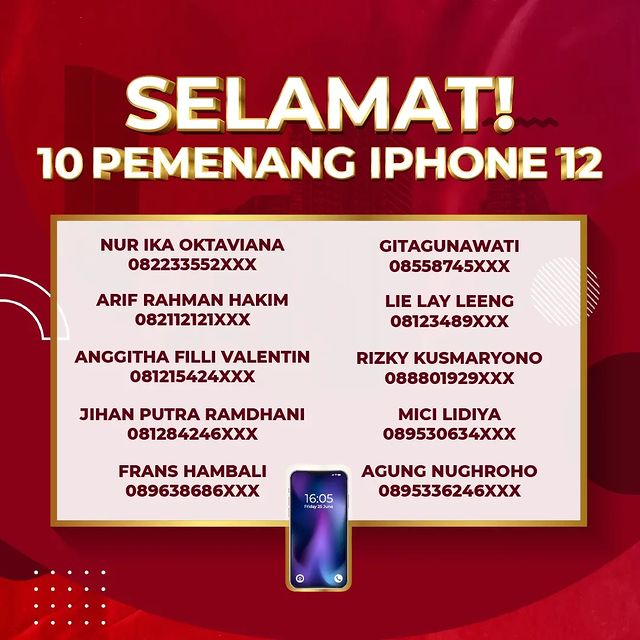 Pemenang Smartphone 1 - Daftar Pemenang Undian Boncabe Gebyar Maximal