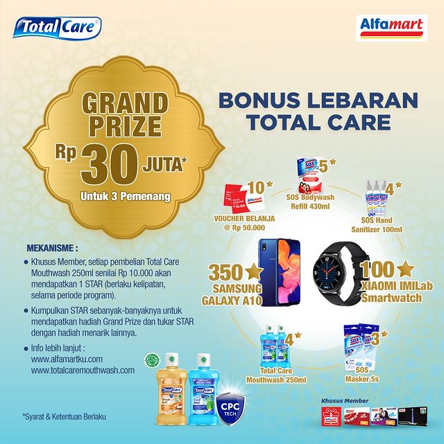 Promo Bonus Lebaran Total Care Alfamart Berhadiah Puluhan Juta