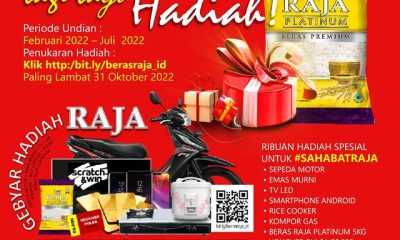 Promo Kupon Beras Raja Berhadiah 8 Motor, Emas, TV, HP dan lainnya