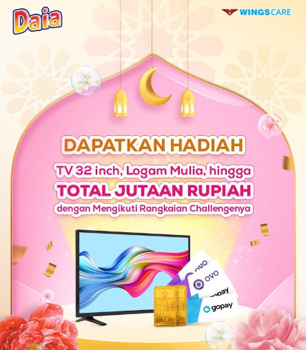 Kuis Jalin Kebaikan Daia Berhadiah TV 32 Inch, Emas, Gopay OVO