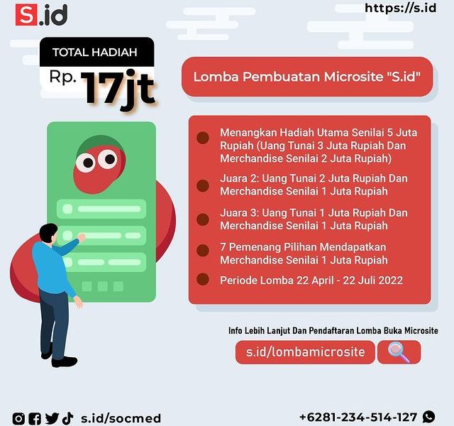 Lomba Kreasi Bikin Microsite S.id Berhadiah Total 17 Juta Rupiah