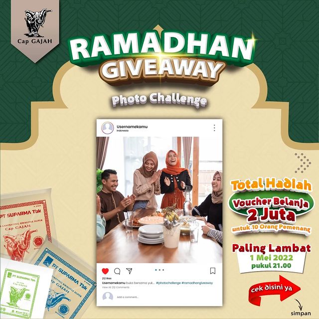 Lomba foto ramadhan gajah paper berhadiah Voucher total 2 Juta rupiah