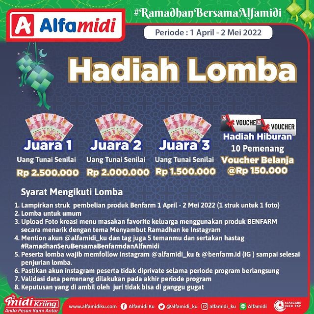 Mekanisme Lomba Kreasi Menu Ramadhan Benfarm Hadiah THR 6 JUTA & Voucher