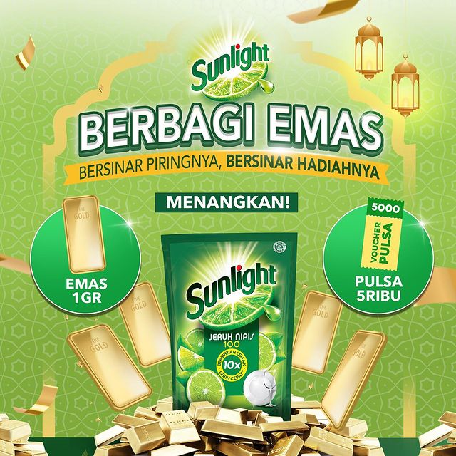 Promo Sunlight Berbagi 100 Emas 1 Gram & 1 Juta Pulsa 5.000