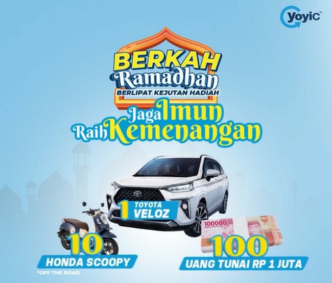 Promo Tutup Botol Yoyic Berhadiah Mobil Toyota Veloz, 10 Motor & Uang