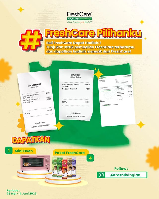 Kuis FreshCare Pilihanku Berhadiah Mini Oven dan Paket Produk