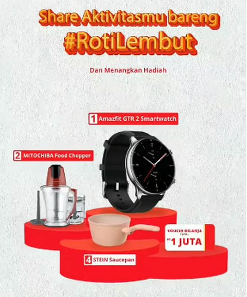Lomba Video Bareng Roti Lembut Berhadiah Amazfit GTR 2, Chopper, dll