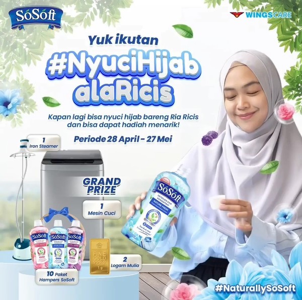 Lomba Video Nyuci Hijab ala Ricis Berhadiah Mesin cuci, Emas, dll