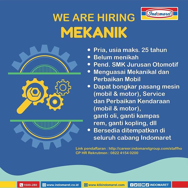 Lowongan Kerja Mekanik Indomaret