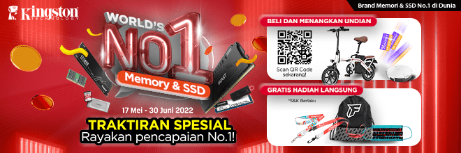 Undian Kingston Traktiran Spesial Pencapaian No.1 Hadiah Sepeda Listrik