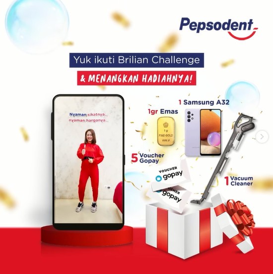 Kontes Video Pepsodent Brilian Berhadiah Samsung A32, Emas, dll