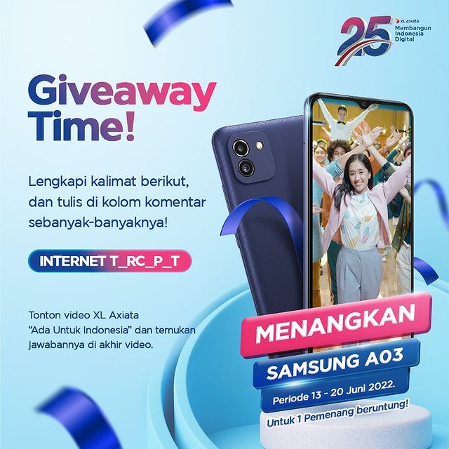 Kuis XL Axiata Ada Untuk Indonesia Berhadiah HP SAMSUNG A03