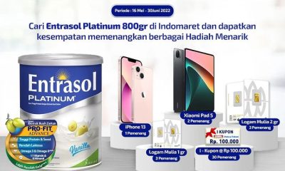 Lomba Testimonial Entrasol Platinum Berhadiah iPhone 13, Emas, dll