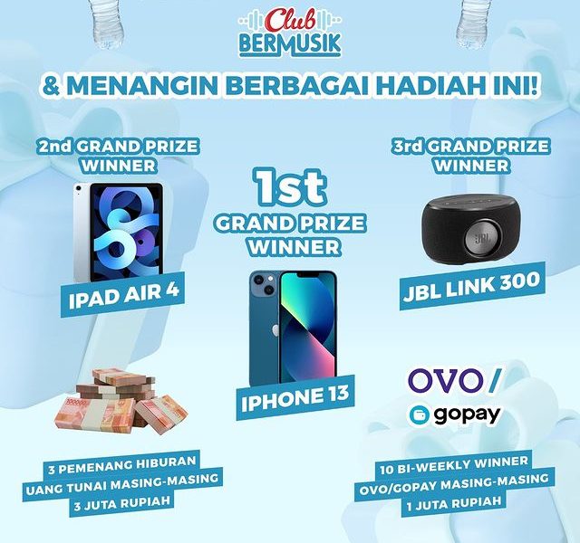 Lomba Video Club Bermusik Bareng Berhadiah iPhone 13, Airpad, dll