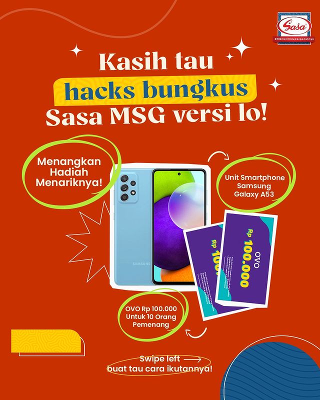 Lomba Foto Hack Bungkus Sasa MSG Berhadiah SAMSUNG A53