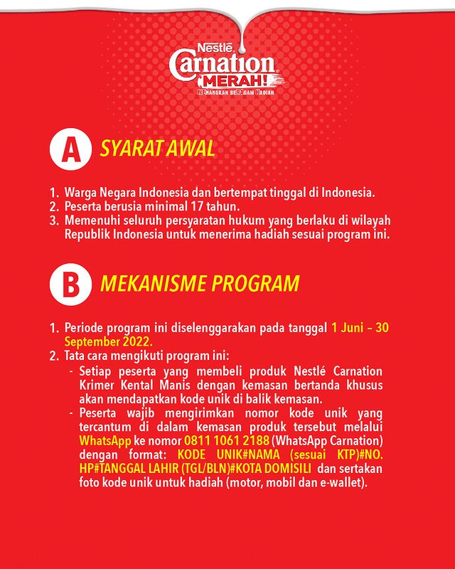 Syarat Ketentuan Promo Susu Carnation Krimer Kental Manis Merah 2022 (3)