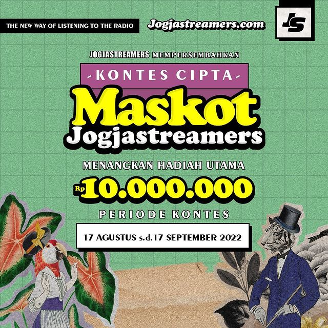 Lomba Desain Maskot Jogjastreamers Berhadiah Total 10 Juta Rupiah