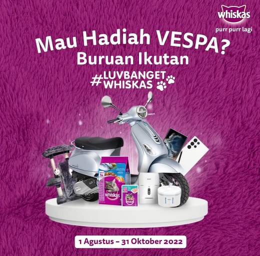 Lomba Foto Kucing Bareng Whiskas Berhadiah VESPA LX 125