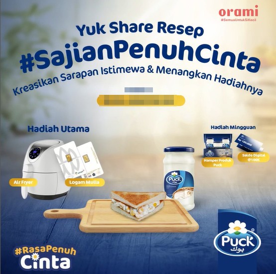 Lomba Resep Sarapan Puck Berhadiah Air Fryer, Emas & Saldo