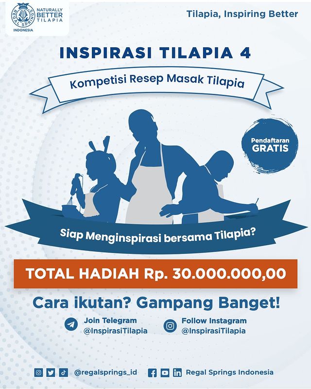 Lomba Resep Tilapia 4 Berhadiah Total 30 Juta Rupiah