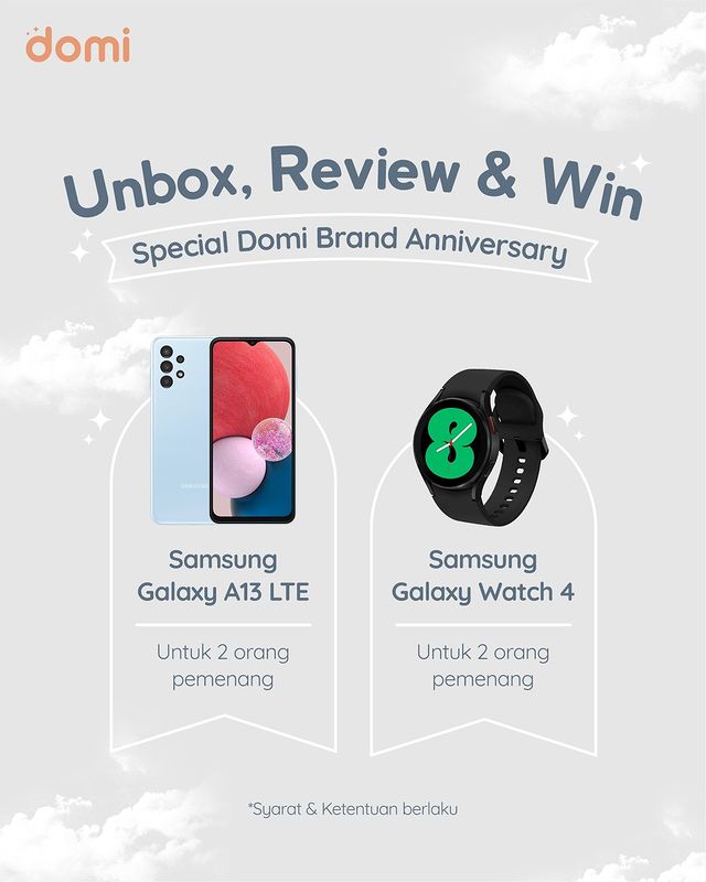 Lomba Review Domi Bed Berhadiah SAMSUNG A13 LTE & Watch 4